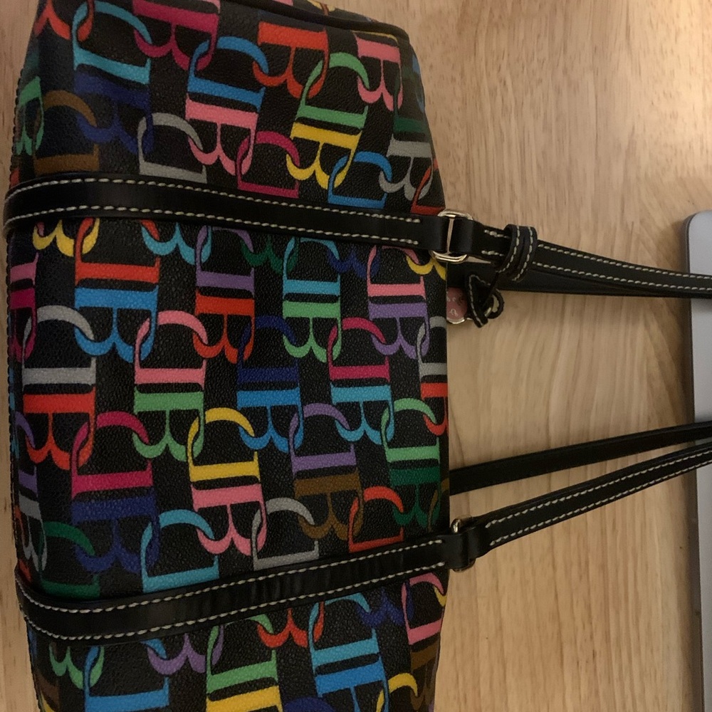Vintage Dooney & Bourke Black Multicolor Shoulder Bag